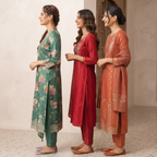 3 Comfort Fit Kurta Set with Dupatta ( C4 )