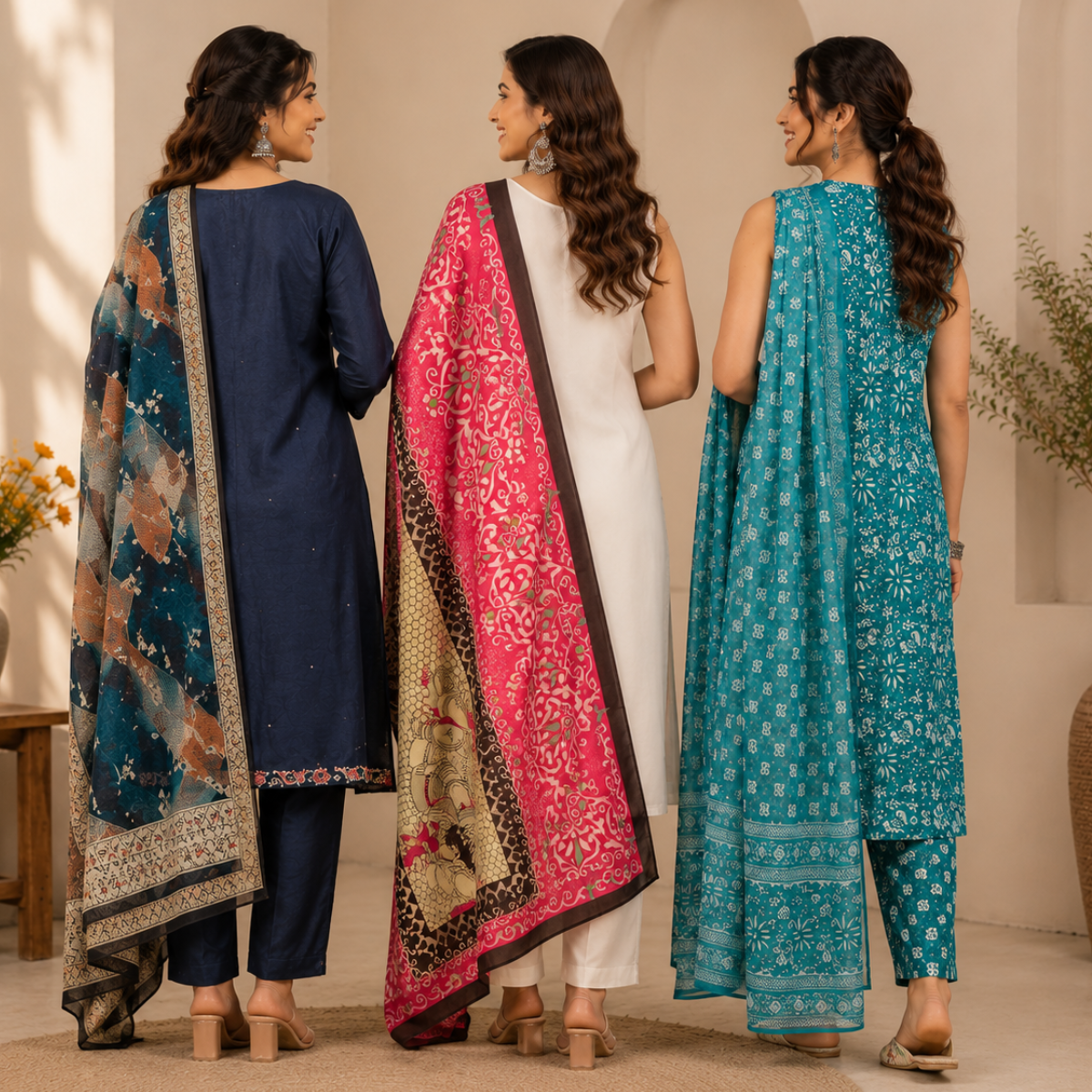 Women's Kurta Pant Set with Dupatta ( KP-3 )