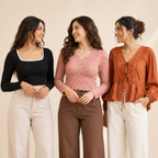 3 Women's Casual Western Tops ( CW-5 )