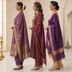 3 Comfort Fit Kurta Set with Dupatta ( C5 )