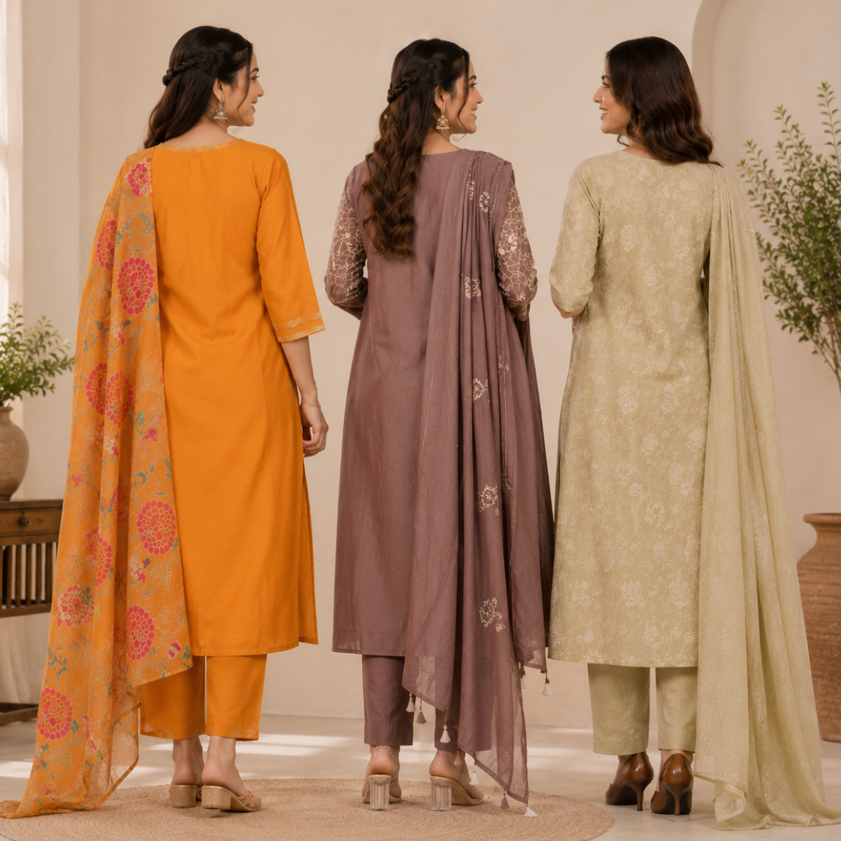 Women's Kurta Pant Set with Dupatta ( KP-4 )