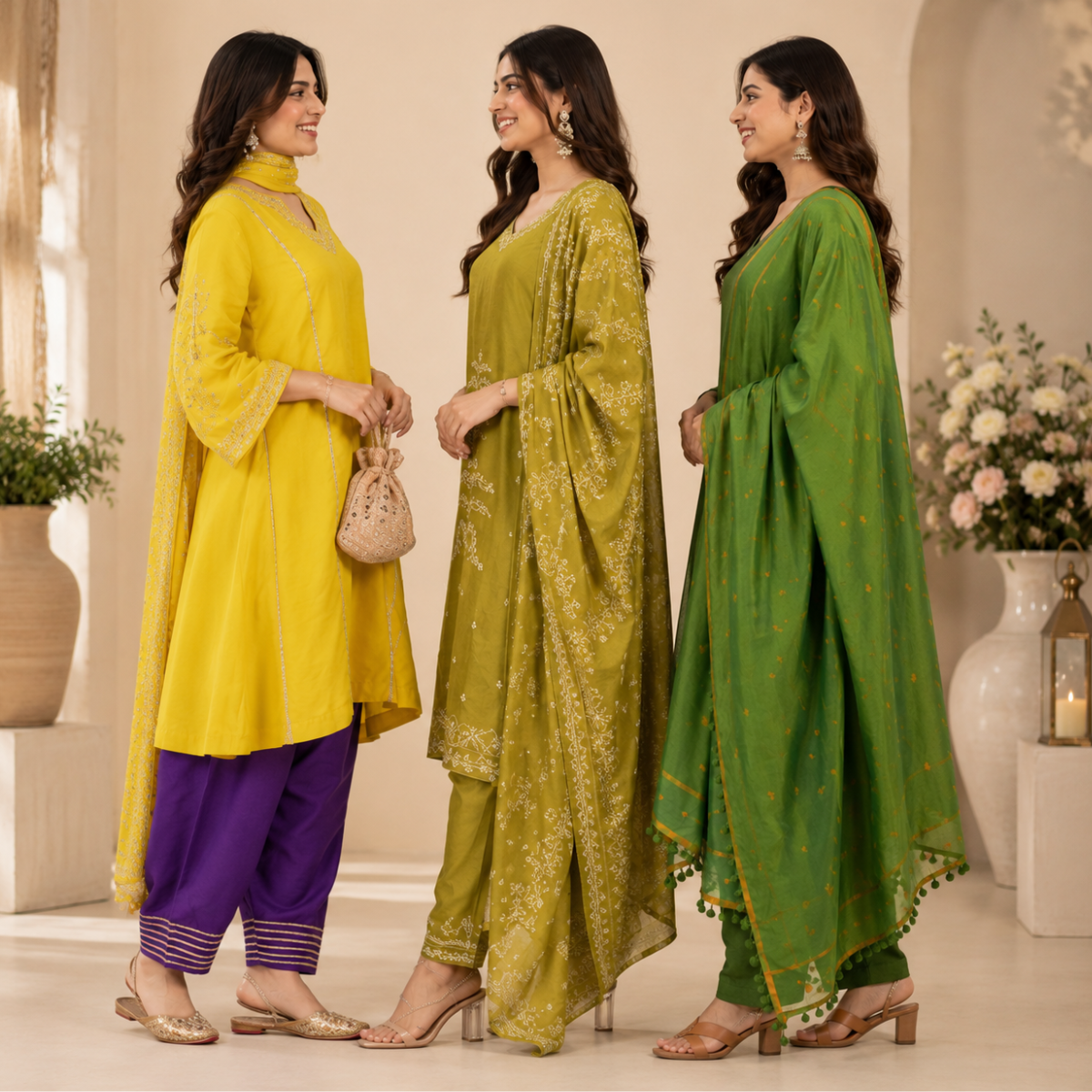 Women's Kurta Pant Set with Dupatta ( KP-5 )