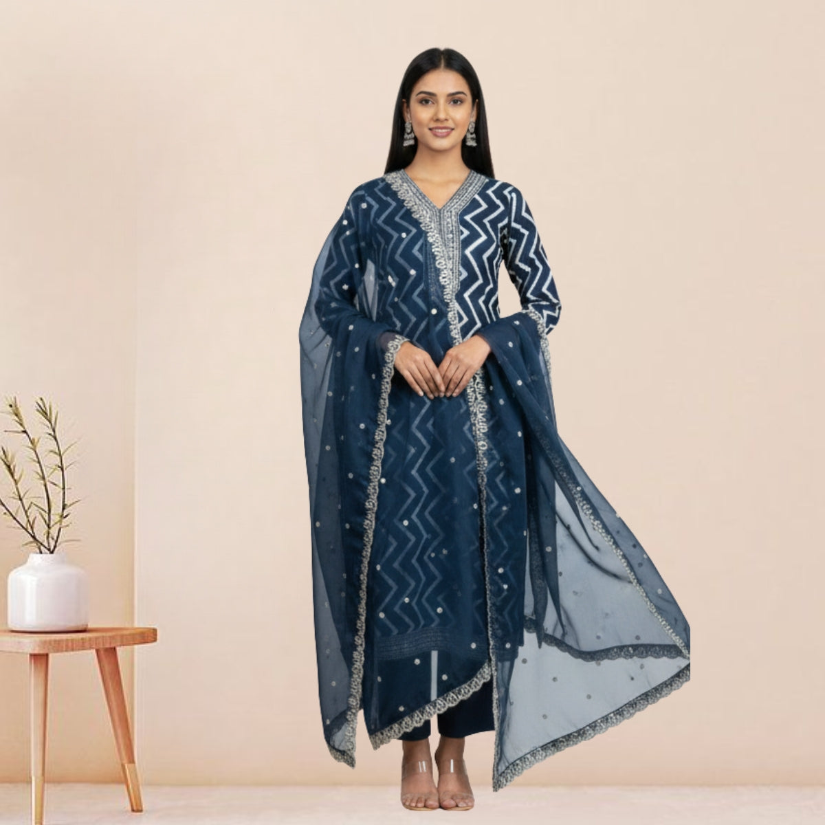 3 Cotton Kurtis with Pant & Dupatta |C-07