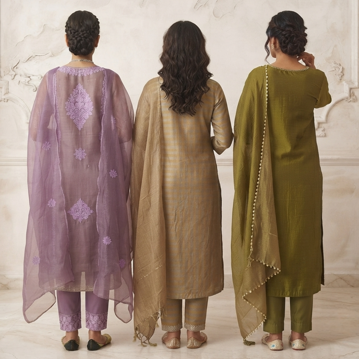 3 Comfort Fit Kurta Set with Dupatta ( C7 )