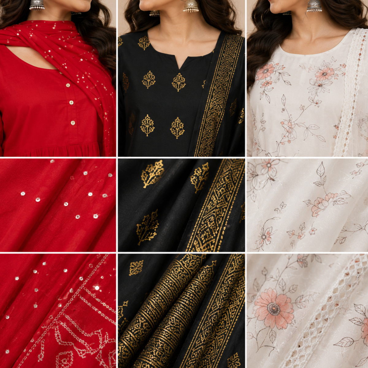 Women's Kurta Pant Set with Dupatta ( KP-6 )