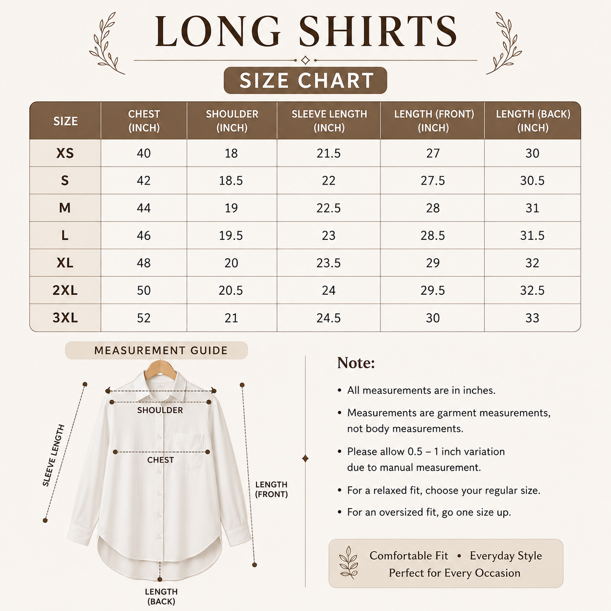 3 Casual Long Shirts ( S1 )