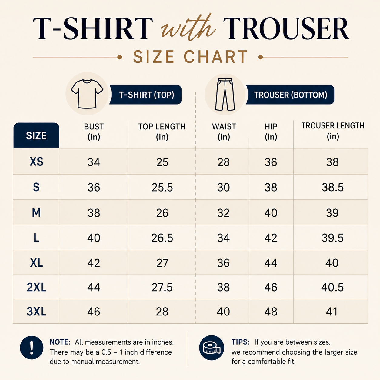 3 T-Shirt with Trouser Comfort Wear ( T7 )